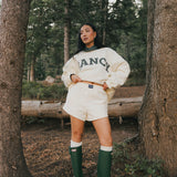 Fancy Oversized Fleece Plaid Collar Mockneck - Cream/Plaid (PREORDER)