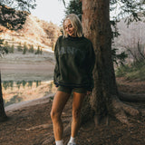 Fancy Oversized Fleece Varsity Mockneck - Alpine Green/Plaid