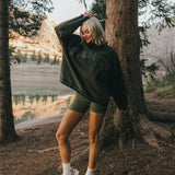 Fancy Oversized Fleece Varsity Mockneck - Alpine Green/Plaid