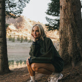 Fancy Oversized Fleece Varsity Mockneck - Alpine Green/Plaid