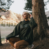 Fancy Oversized Fleece Varsity Mockneck - Alpine Green/Plaid