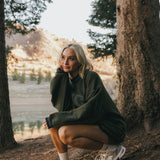 Fancy Oversized Fleece Varsity Mockneck - Alpine Green/Plaid