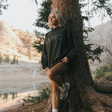 Fancy Oversized Fleece Varsity Mockneck - Alpine Green/Plaid