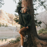 Fancy Oversized Fleece Varsity Mockneck - Alpine Green/Plaid