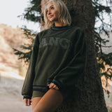 Fancy Oversized Fleece Varsity Mockneck - Alpine Green/Plaid