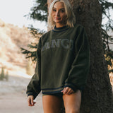 Fancy Oversized Fleece Varsity Mockneck - Alpine Green/Plaid