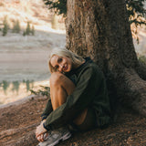 Fancy Oversized Fleece Varsity Mockneck - Alpine Green/Plaid