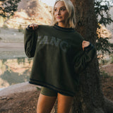 Fancy Oversized Fleece Varsity Mockneck - Alpine Green/Plaid