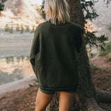 Fancy Oversized Fleece Varsity Mockneck - Alpine Green/Plaid