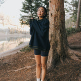 Fancy Oversized Fleece Varsity Mockneck - Autumn Navy/Plaid