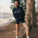 Fancy Oversized Fleece Varsity Mockneck - Autumn Navy/Plaid