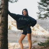 Fancy Oversized Fleece Varsity Mockneck - Autumn Navy/Plaid