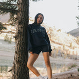 Fancy Oversized Fleece Varsity Mockneck - Autumn Navy/Plaid