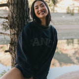 Fancy Oversized Fleece Varsity Mockneck - Autumn Navy/Plaid