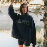 Fancy Oversized Fleece Varsity Mockneck - Autumn Navy/Plaid