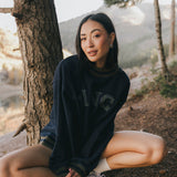 Fancy Oversized Fleece Varsity Mockneck - Autumn Navy/Plaid