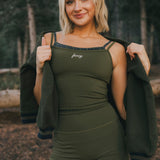 Fancy FitFlow Double Layered Tank - Alpine Green/Plaid