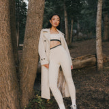 Fancy FitFlow Double Lined Leggings - Cream/Plaid