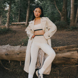 Fancy FitFlow Double Lined Leggings - Cream/Plaid