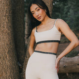 Fancy FitFlow Double Layered Athletic Bra - Cream