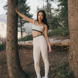 Fancy FitFlow Double Lined Leggings - Cream/Plaid