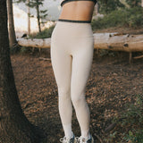 Fancy FitFlow Double Lined Leggings - Cream/Plaid