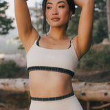 Fancy FitFlow Double Layered Athletic Bra - Cream