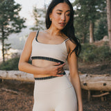 Fancy FitFlow Double Layered Athletic Bra - Cream