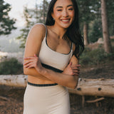 Fancy FitFlow Double Layered Athletic Bra - Cream