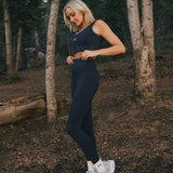 Fancy FitFlow Double Lined Leggings - Navy/Plaid