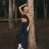 Fancy FitFlow Double Lined Leggings - Navy/Plaid