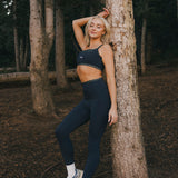 Fancy FitFlow Double Layered Athletic Bra - Navy/Plaid