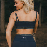 Fancy FitFlow Double Layered Athletic Bra - Navy/Plaid