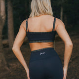 Fancy FitFlow Double Layered Athletic Bra - Navy/Plaid