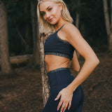 Fancy FitFlow Double Layered Athletic Bra - Navy/Plaid