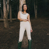 Fancy FitFlow Double Lined Leggings - Cream/Plaid