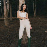 Fancy FitFlow Double Lined Leggings - Cream/Plaid