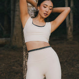 Fancy FitFlow Performance Bra Top - Cream/Plaid