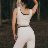 Fancy FitFlow Performance Bra Top - Cream/Plaid