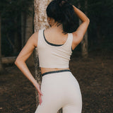 Fancy FitFlow Double Lined Leggings - Cream/Plaid