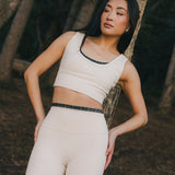 Fancy FitFlow Double Lined Leggings - Cream/Plaid