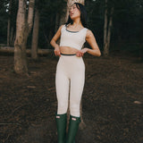 Fancy FitFlow Double Lined Leggings - Cream/Plaid