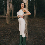 Fancy FitFlow Double Lined Leggings - Cream/Plaid