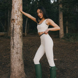 Fancy FitFlow Double Lined Leggings - Cream/Plaid