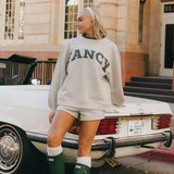 Fancy Oversized Fleece Plaid Collar Mockneck - Heather Grey/Plaid (PREORDER)