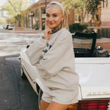 Fancy Oversized Fleece Plaid Collar Mockneck - Heather Grey/Plaid (PREORDER)