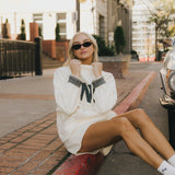 Fancy Oversized Fleece PocketCloud Mockneck - Cream/Plaid (PREORDER)