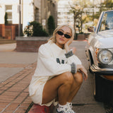 Fancy Oversized Fleece PocketCloud Mockneck - Cream/Plaid (PREORDER)