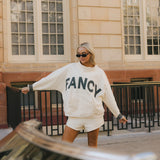 Fancy Oversized Fleece PocketCloud Mockneck - Cream/Plaid (PREORDER)