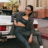 Fancy FitFlow Double Layered Athletic Bra - Plaid